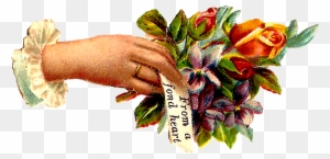 This Is A Sweet Digital Graphic Of A Victorian Hand - Victorian Flower Hand