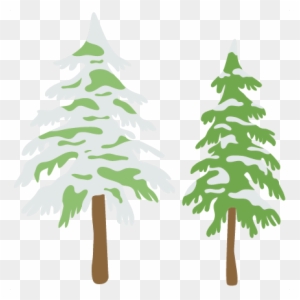 Freebie Of The Day Snowy Trees - Cut Christmas Tree Clipart