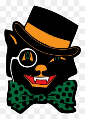 Halloween Black Cat Top Hat Bow Tie Cute Scary Omen - Cat Mask Monacle Hat Bowtie Halloween Hoodie Pullover