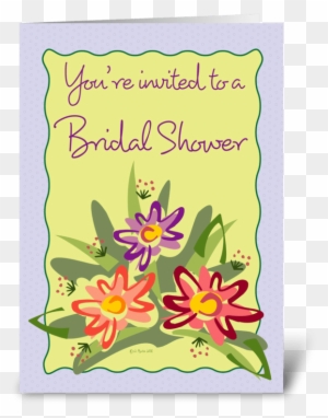 Flower Bouquet Bridal Shower Invite Greeting Card - Lilac Framed Flowers-birthday Card