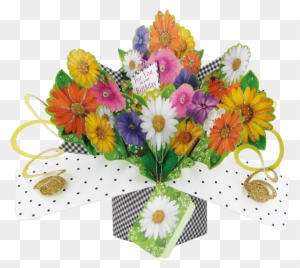 Birthday Flowers Pop-up Greeting Card - 3d Pop Up Birthday Card - Flowers For You