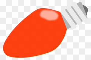 Bulb Clipart Orange - Red Christmas Light Bulb