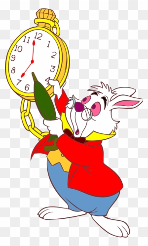 Alice In Wonderland Rabbit Clock Cliparts - Alice's Adventures In ...