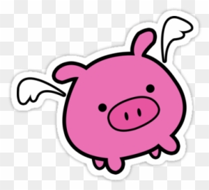 Cute Pink Flying Pig - Pig Flying Cartoon Cute
