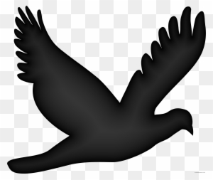 Flying Dove Animal Free Black White Clipart Images - Flying Bird Clip Art