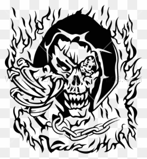 evil demon skull drawings
