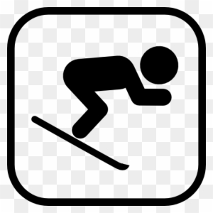 Skiing Sign Free Icon - Winter Olympic Sport Silhouettes