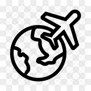 Cropped Abroad Travel Airplane Vacation World Global - Air Travel Around The World Icon