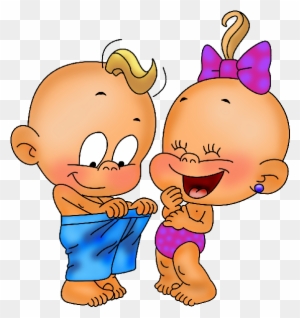 Funny Baby Boy And Girl Playing Clip Art Images - Boy And Girl Cartoon Baby