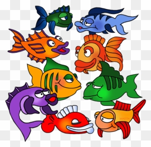 School Of Fish - Phillip Martin Clipart Fish