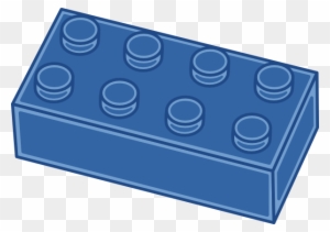 Blue Lego Brick Cartoon