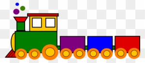 Train Toy Colorful Locomotive Railway Smok - Toy Train Clipart