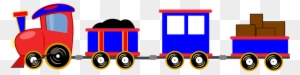 Train Cartoon Toy Engine Cars Red Blue Iso - Transparent Background Train Clipart