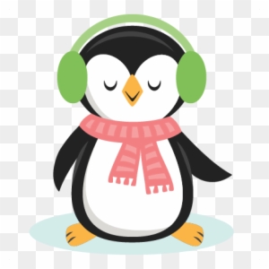 Winter Christmas Penguin Svg Scrapbook Cut File Cute - Clipart Penguin Cute Png