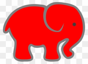 Red Baby Elephant Clip Art - Red Baby Elephant