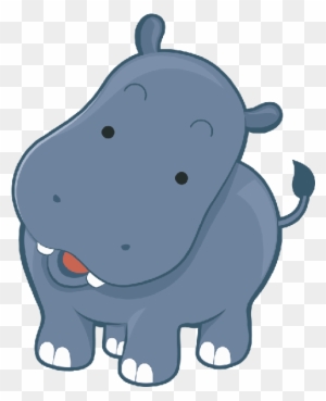 Clip Art Hippo - Cartoon Hippo Cute