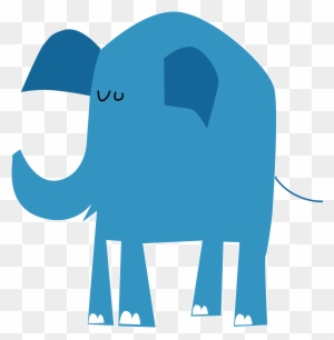 Blue Elephant Without Text - Blue Elephant Shower Curtain