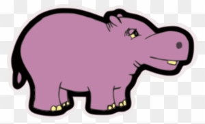 1 - Purple Hippo Shower Curtain