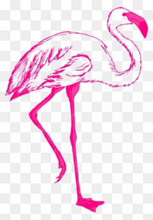 Pink Flamingo Outline Clip Art - Pink Flamingo Outline