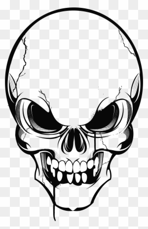Calavera Skull Drawing Clip Art - Angry Skull Vector