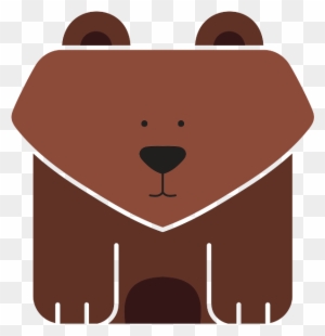 Cute Brown Square Bear - Square Animals