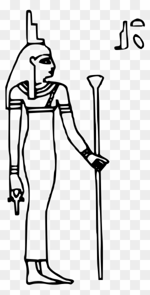 Ancient Egyptian Deities Isis Coloring Book Goddess - Isis Egyptian Goddess Outline