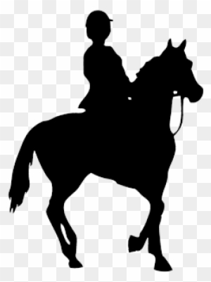 Silhouette Of Foal, Black Silhouette Of Horse Rider - Calories Burnt Horse Riding