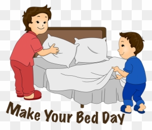 child making bed clip art