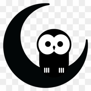 Night Owl Logo, Black And White - Night Owl Clip Art