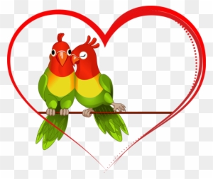 Love Heart Birds Red Ftestickers Happyvalentinesday - Love Birds Images Png