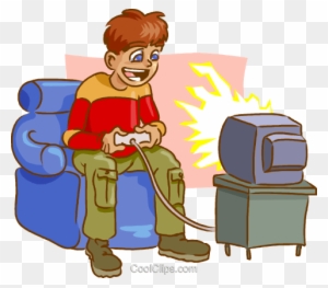 Video Games Royalty Free Vector Clip Art Illustration - Playing Video Games Clipart Png