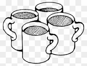 Coffee Mugs Black White Line Art 555px - Coffee Mug Clip Art