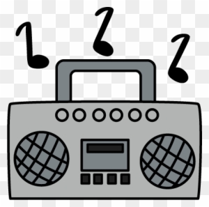Radio Clip Art U0026middot Boombox With Music Notes - Radio Clipart