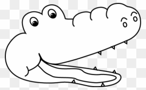 clipart crocodile black and white