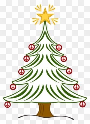 Christmas Peace Sign Clip Art - Merry Christmas Tree Simple
