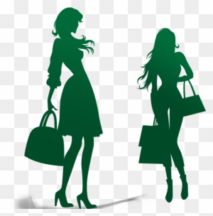 Fashion Silhouette Model Clip Art - Shopping Girl Silhouette Png