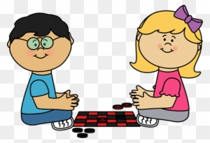 Kids Board Game U0026middot Kids Playing Checkers Clip - Board Game