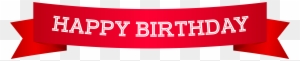 Happy Birthday Banner Red Png Clip Art Image - Label