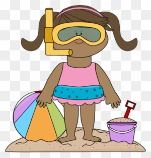 Images Of A Beach - Girl At The Beach Clip Art