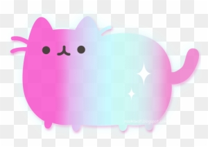 pusheen with rainbow