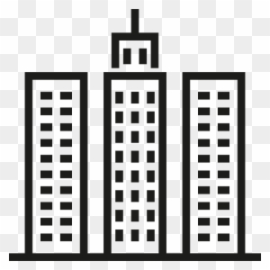 Skyscrapper Free Icon - Office Building Clipart Black And White