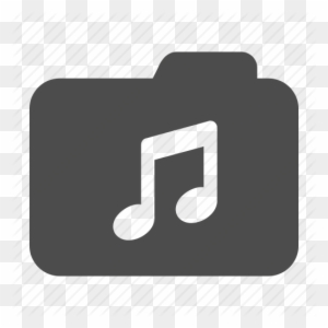 Music Icons Grey - Music Note Folder Icon