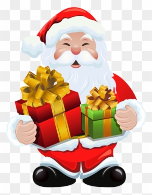 Santa Claus With Gifts Png Clipart Image - Santa Claus With Gifts