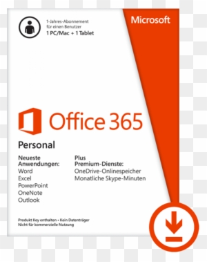 Microsoft Office 365 Personal 1 Pc / 1 Mac 1 Tablet - Microsoft Office 365 - Windows - All Languages