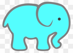 Elephant Clip Art At Clker - Turquoise Elephant Clip Art