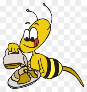 Bee Eating Honey Cartoon
