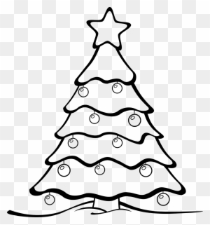 Christmas Star Clip Art Black And White Black And White - Merry Christmas Tree Drawing