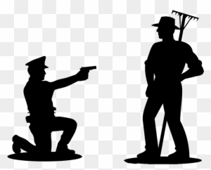 Farmer Silhouette Clipart - Police Officer