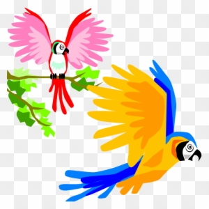 Parrot Bird Flight Macaw Clip Art - Birds On Flyings Clip Art