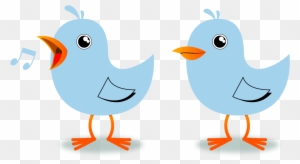 Twitter Birds Singing Musical Light Sky Blue 2 Dingle - 2 Little Dicky Birds Clipart